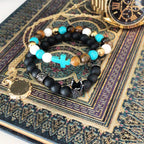Bracelet Boho Bling – Casque de Chevalier sur Pierre de Lave