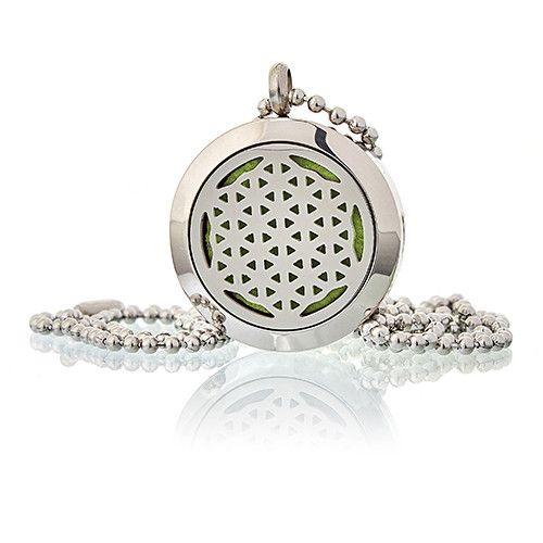 Collier Diffuseur d'Aromathérapie – Fleur de Vie – 25 mm