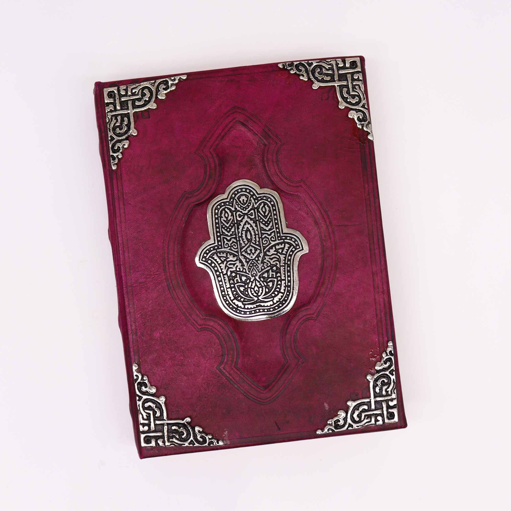 Grand Carnet en Cuir – Hamsa & Zinc – 200 pages Deckle – 26×18 cm