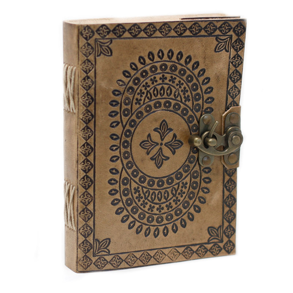 Carnet en Cuir – Mandala Bleu – 18×13 cm