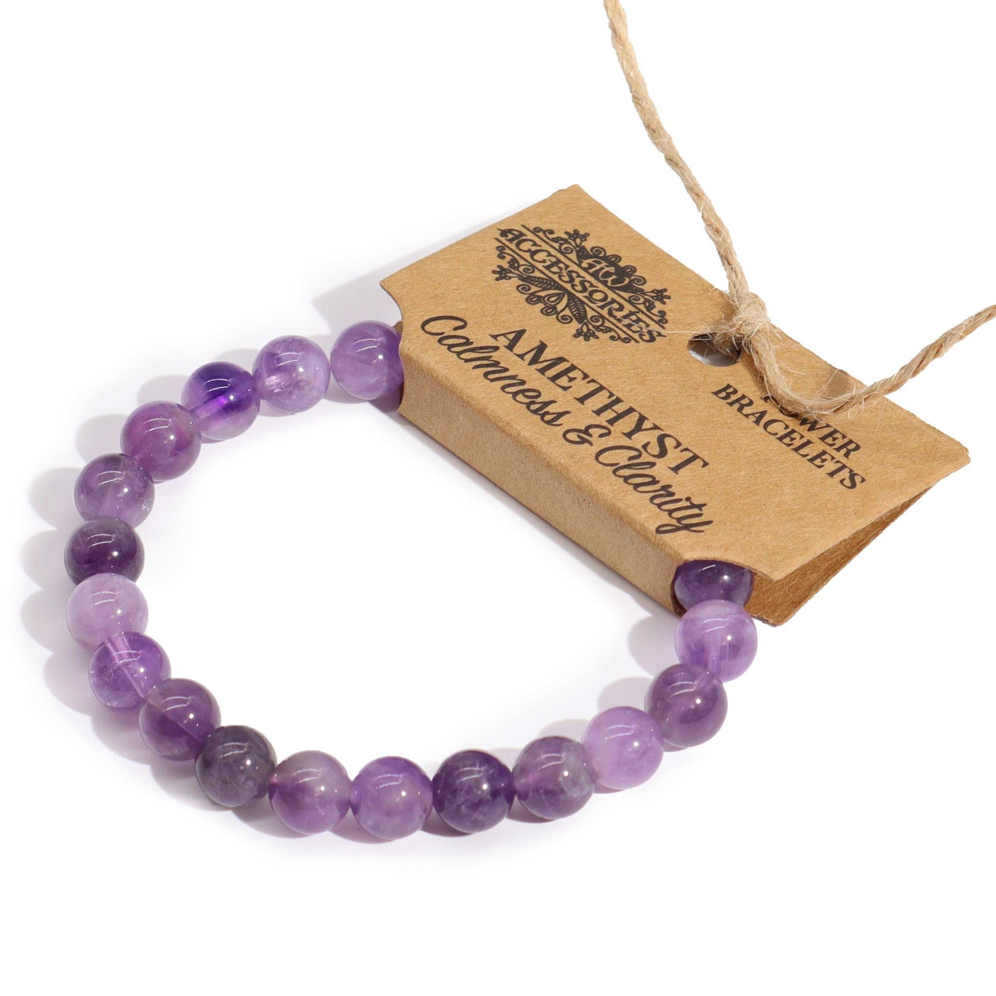 Bracelet Mala – Améthyste – Pierres Rondes