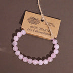 Bracelet Mala – Quartz Rose – Pierres Rondes