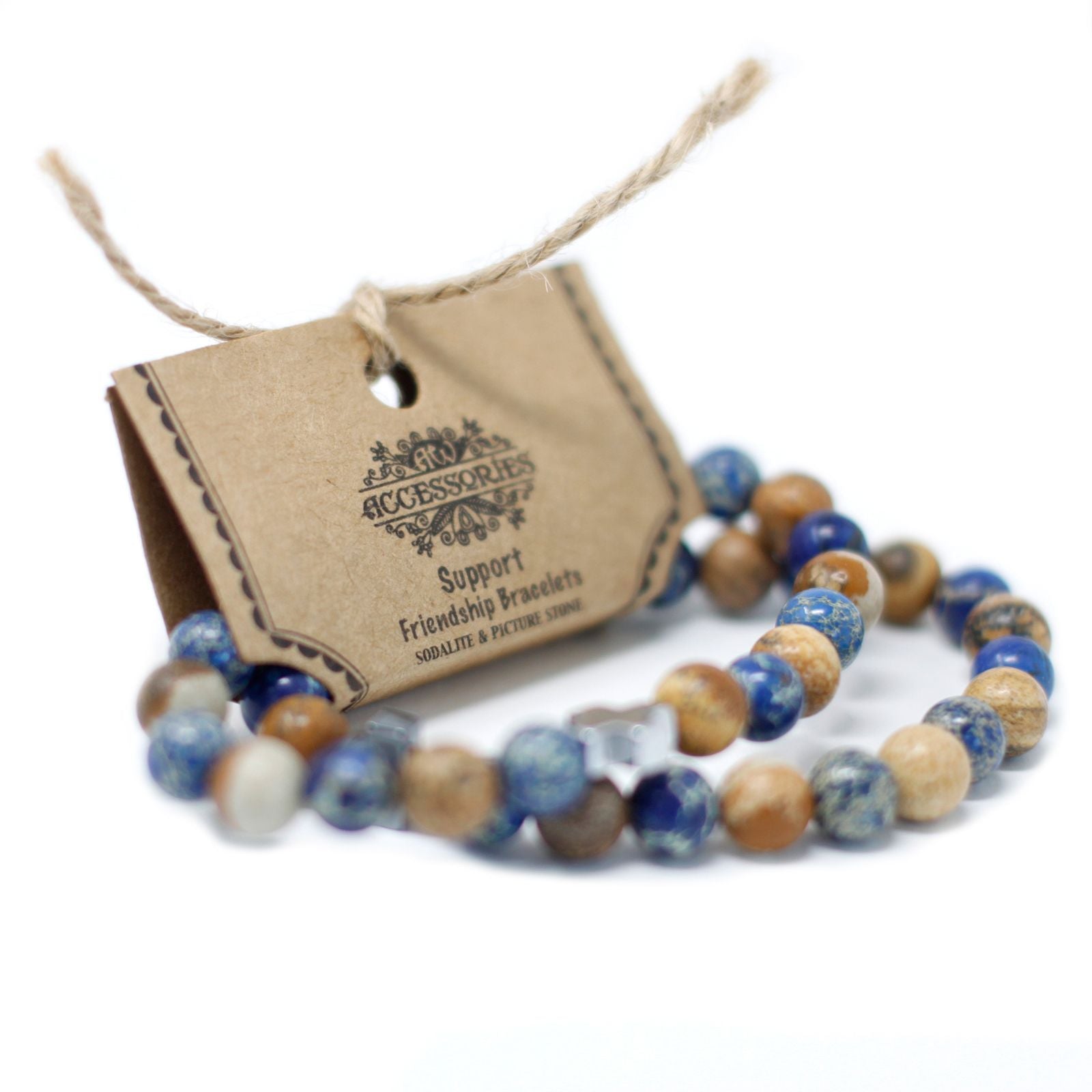 Set de 2 Bracelets d'Amour – Améthyste & Quartz Rose
