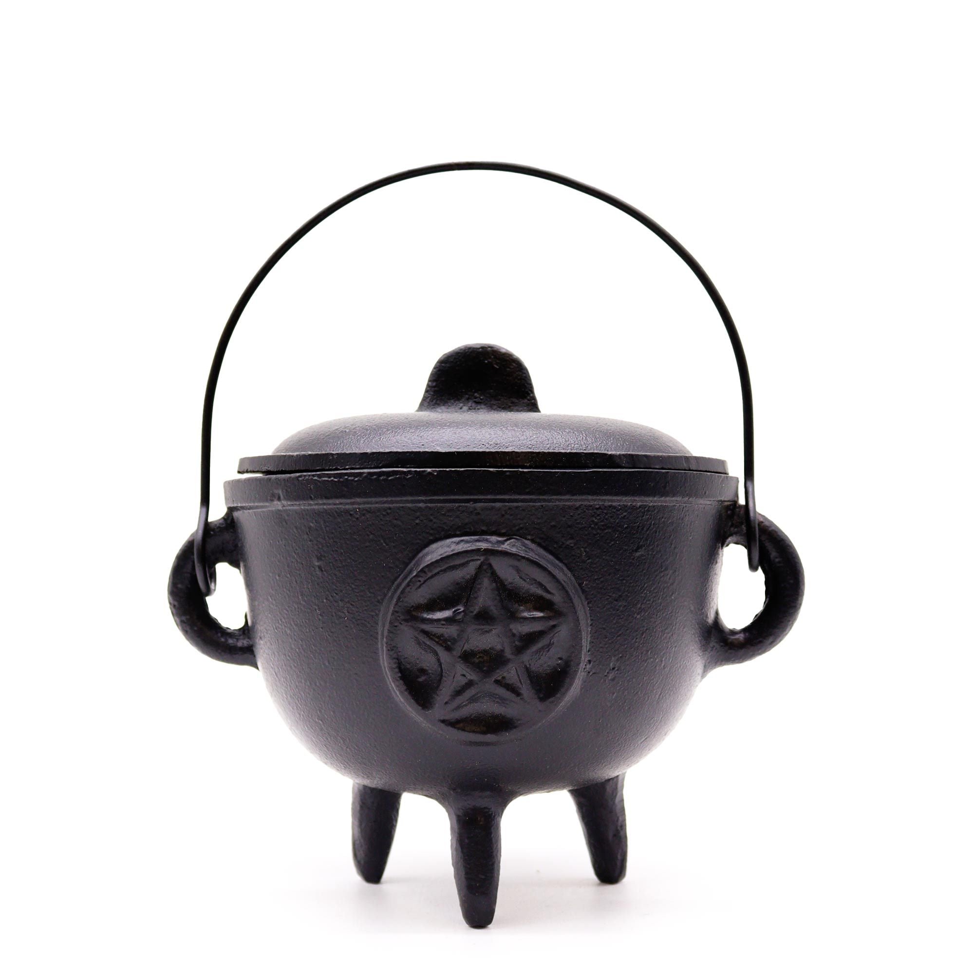 Grand Chaudron Rituel en Fonte – Pentagramme – 15×15 cm
