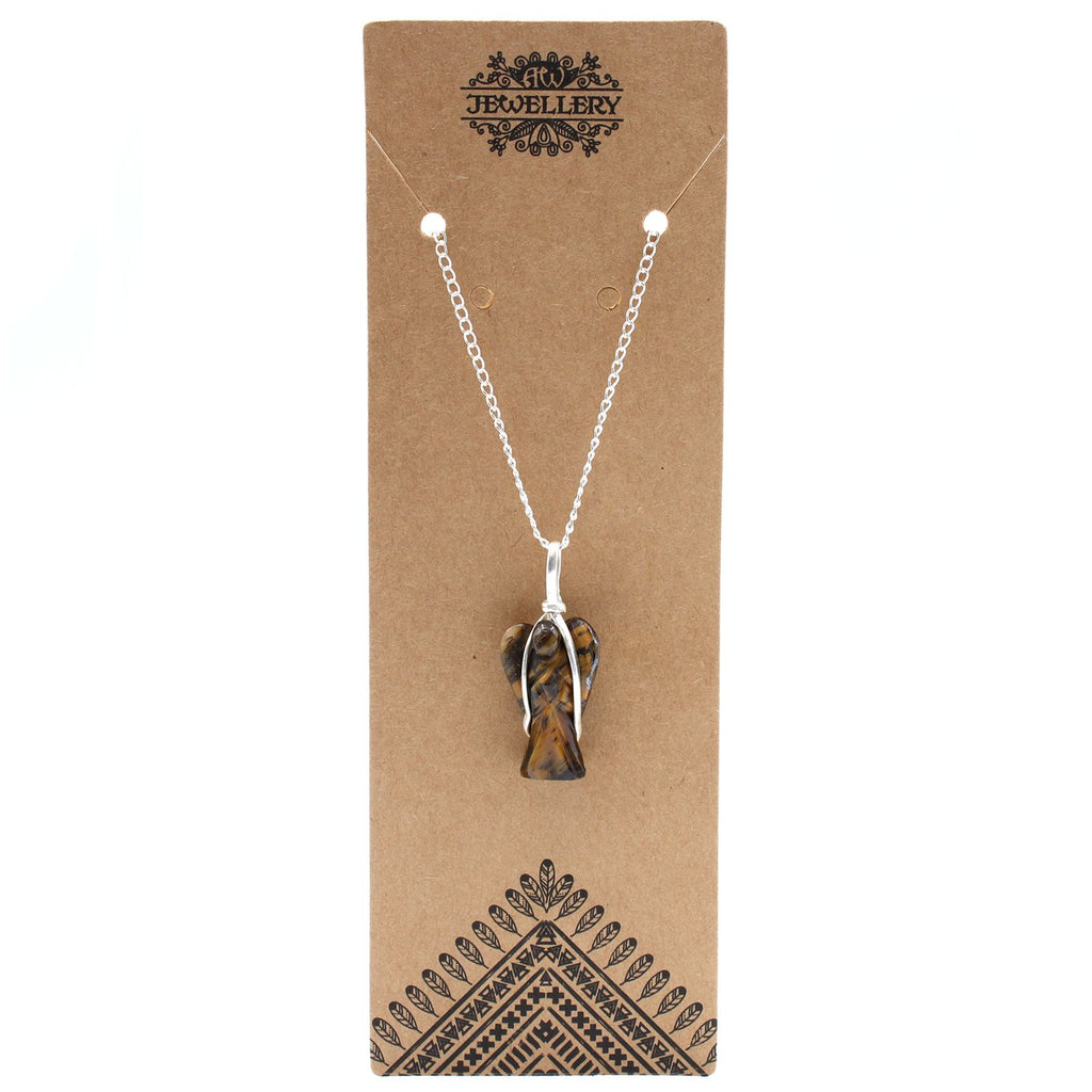 Pendentif Ange Gardien – Œil de Tigre
