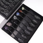 Set de 7 Cuillères Rituelles – Chakras – Finition Argent Foncé