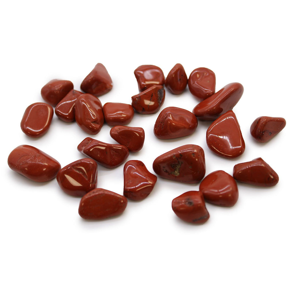Sachet de 24 Petites Pierres Roulées – Jaspe Rouge