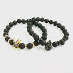 Bracelet Boho Bling – Casque de Chevalier sur Pierre de Lave