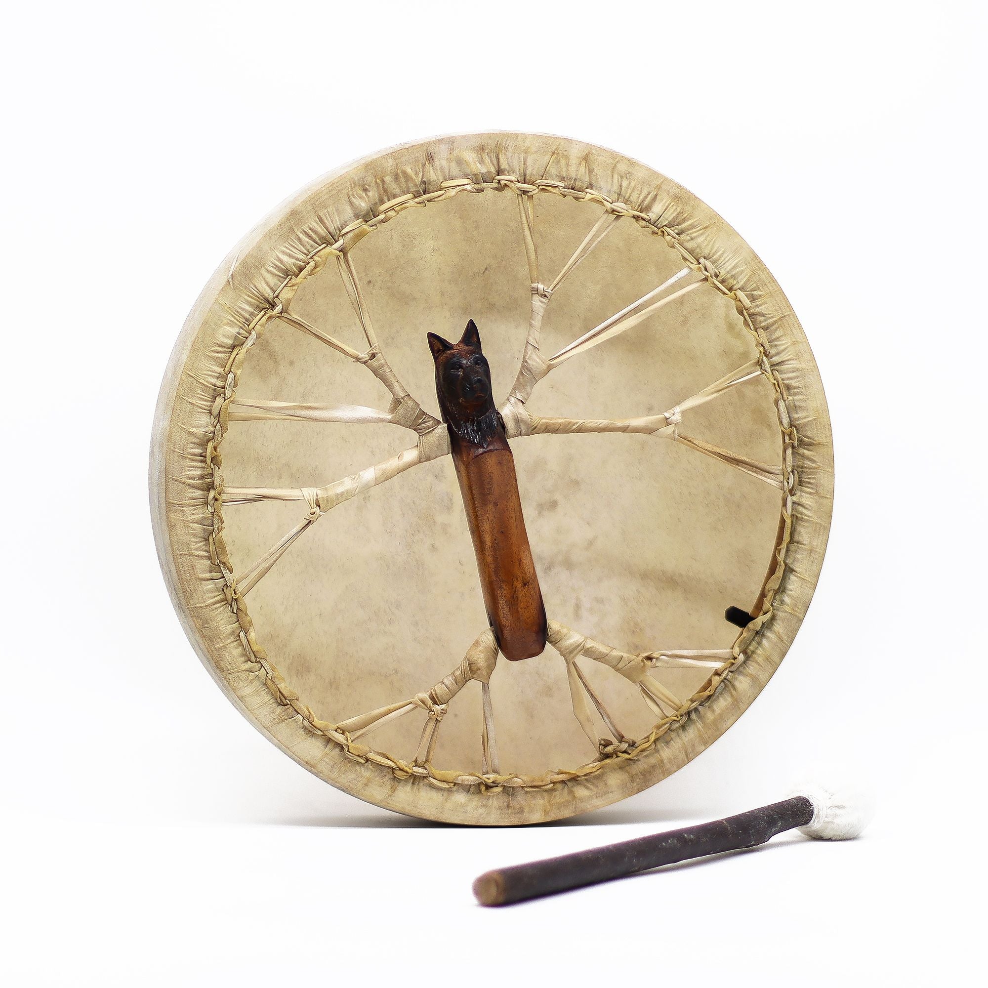 Tambour Chamanique Esprit du Loup – Accordable – 40 cm