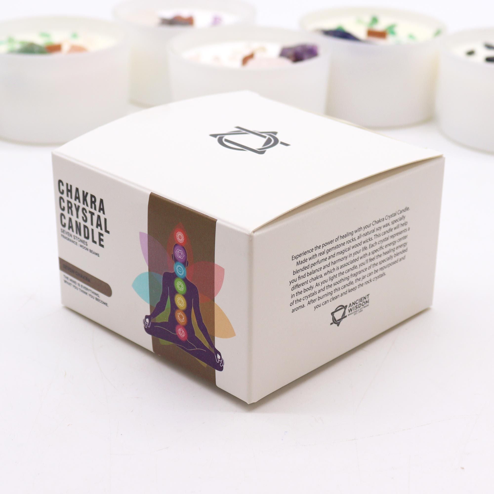 Grande Bougie Cristal – Sept Chakras