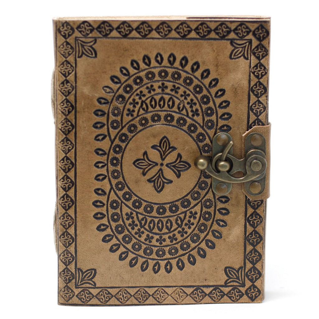 Carnet en Cuir – Mandala Bleu – 18×13 cm