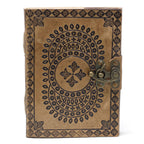 Carnet en Cuir – Mandala Bleu – 18×13 cm