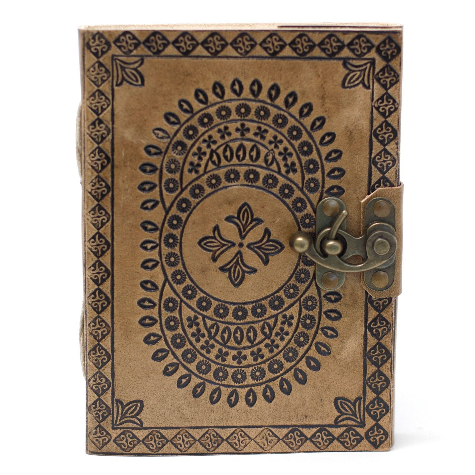 Carnet en Cuir – Mandala Bleu – 18×13 cm