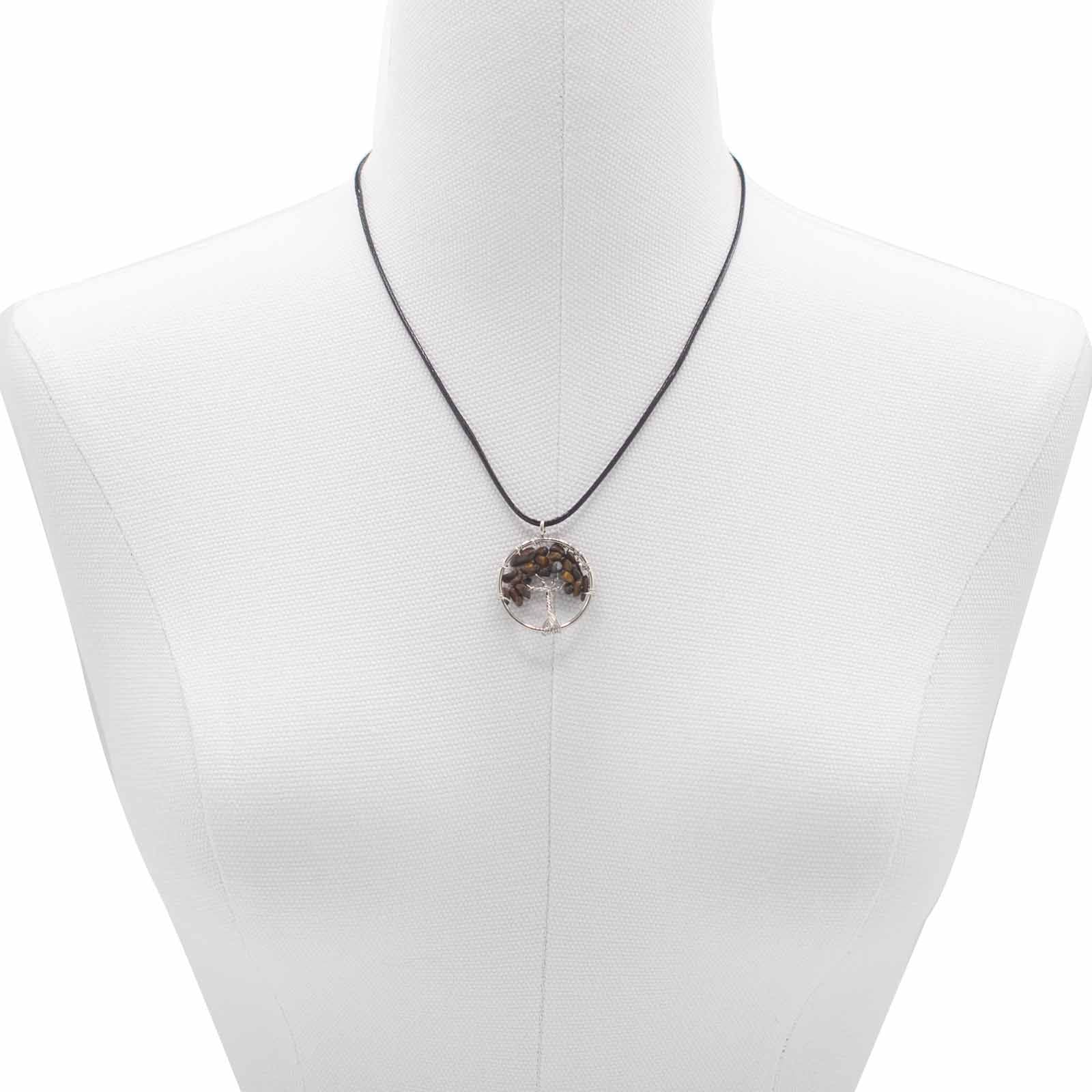 Collier Arbre de Vie – Feuillage d’Œil de Tigre