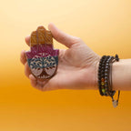Porte-Encens en Stéatite – Hamsa Arbre de Vie – 9×6 cm
