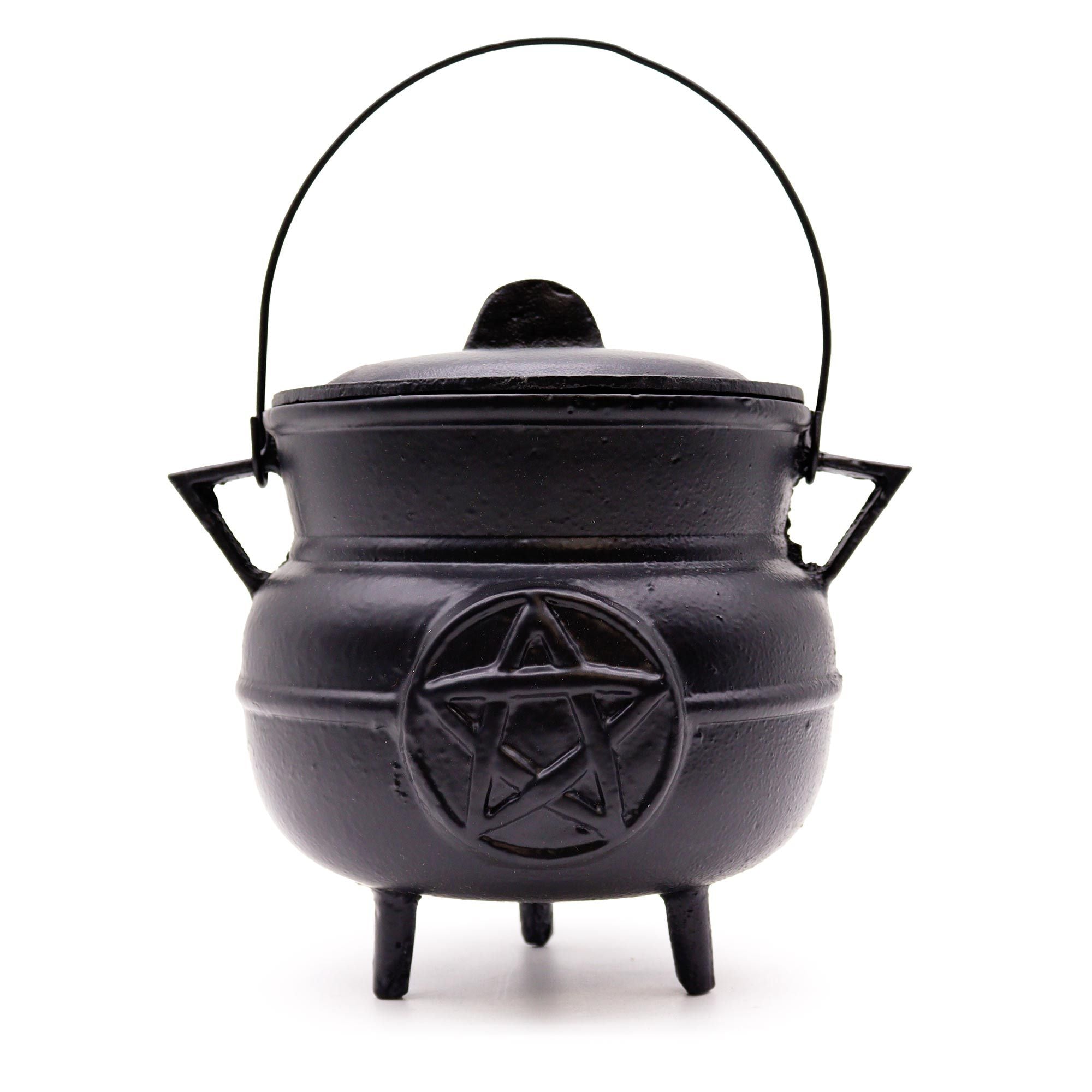 Grand Chaudron Rituel en Fonte – Pentagramme – 21×15 cm