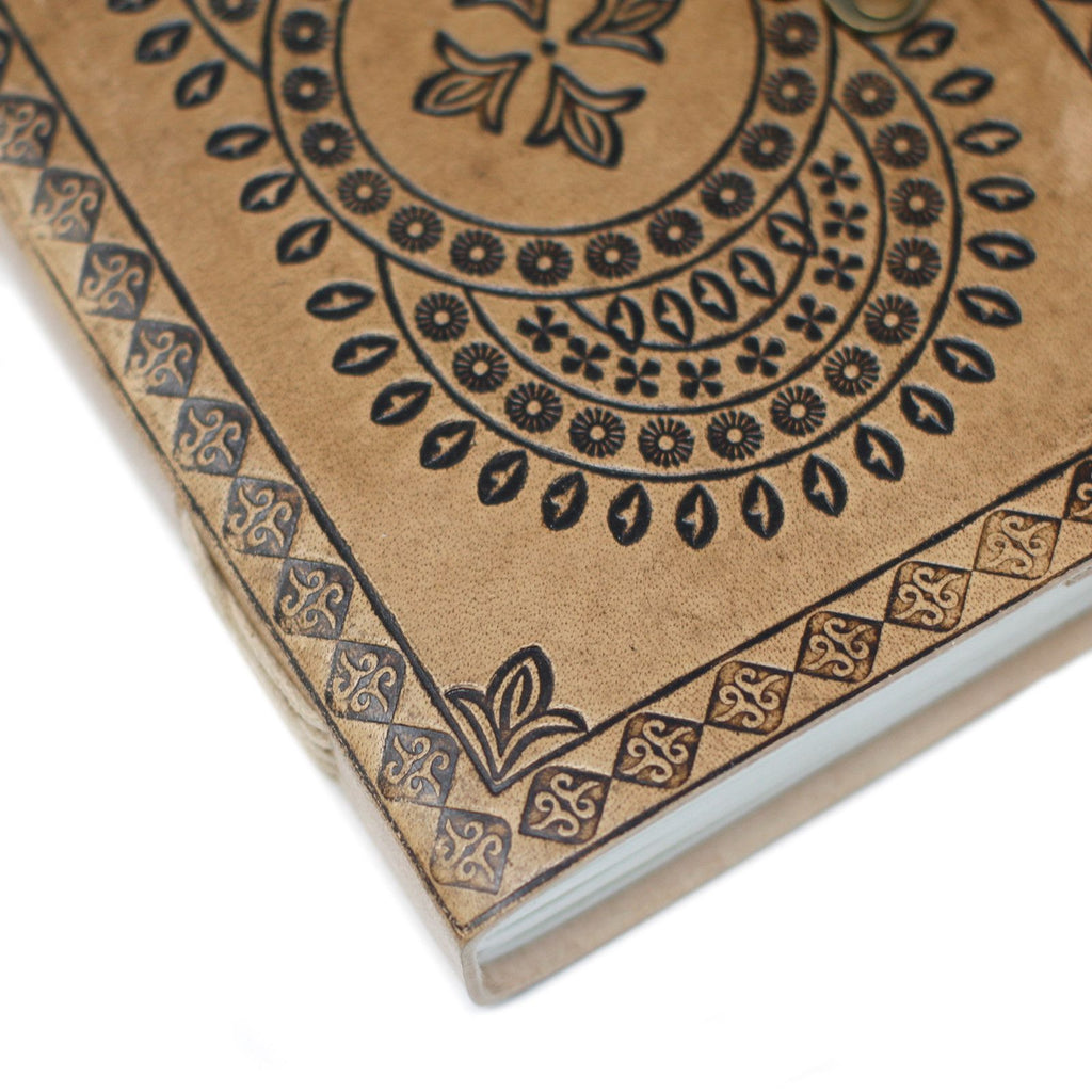 Carnet en Cuir – Mandala Bleu – 18×13 cm