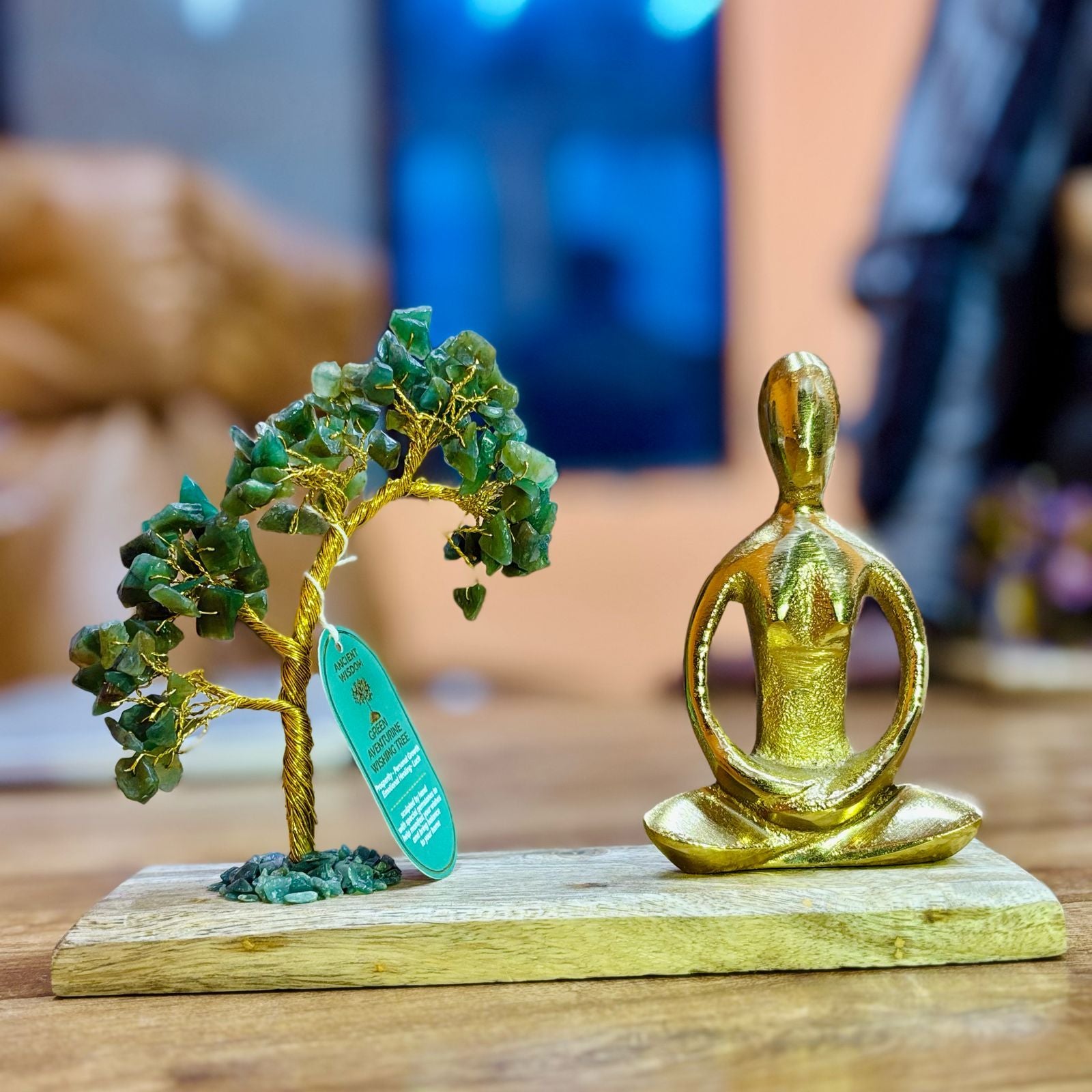 Jardin de Gemmes – Pose Padmasana – Aventurine Verte – 100 Pierres