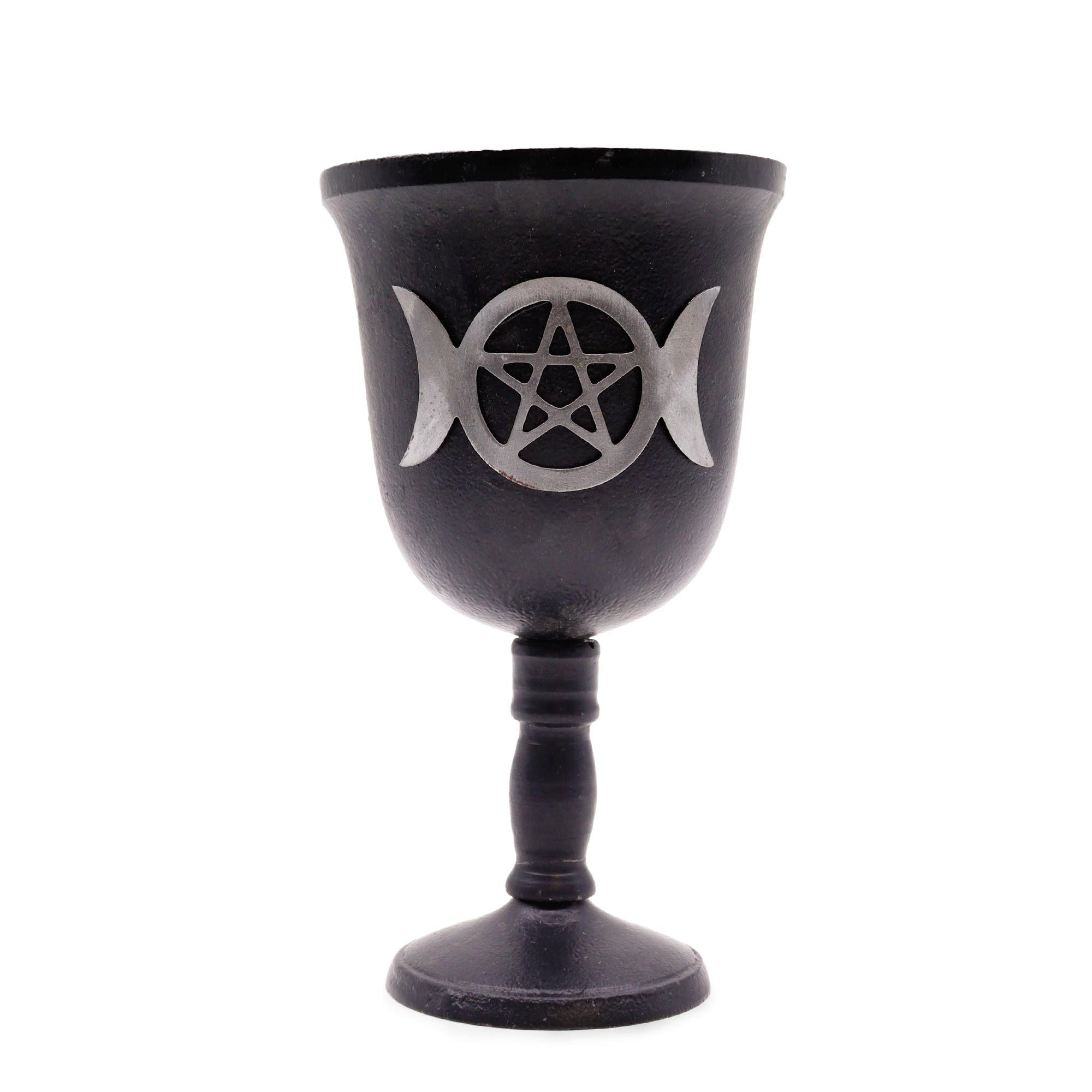 Calice Rituel en Fer – Triple Lune – 20×11 cm