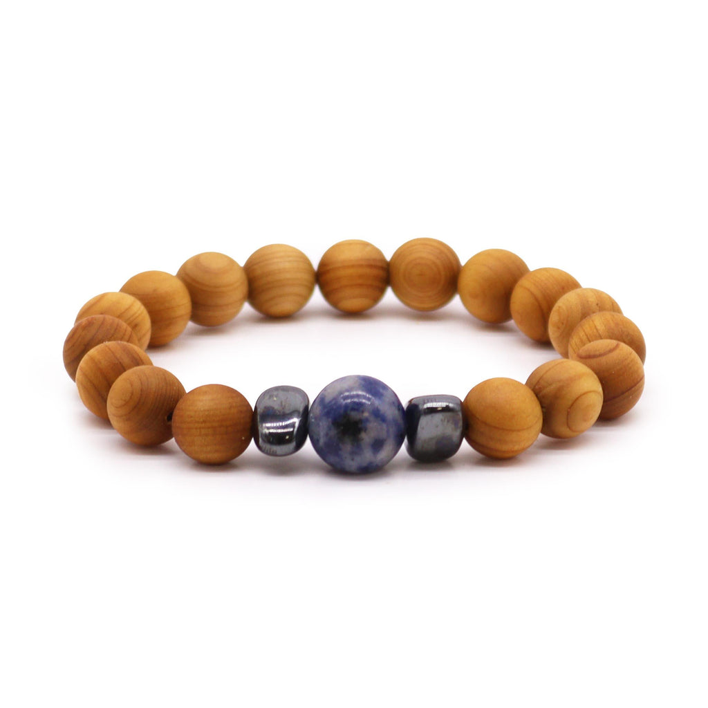 Bracelet Chakra de la Gorge – Cèdre & Sodalite
