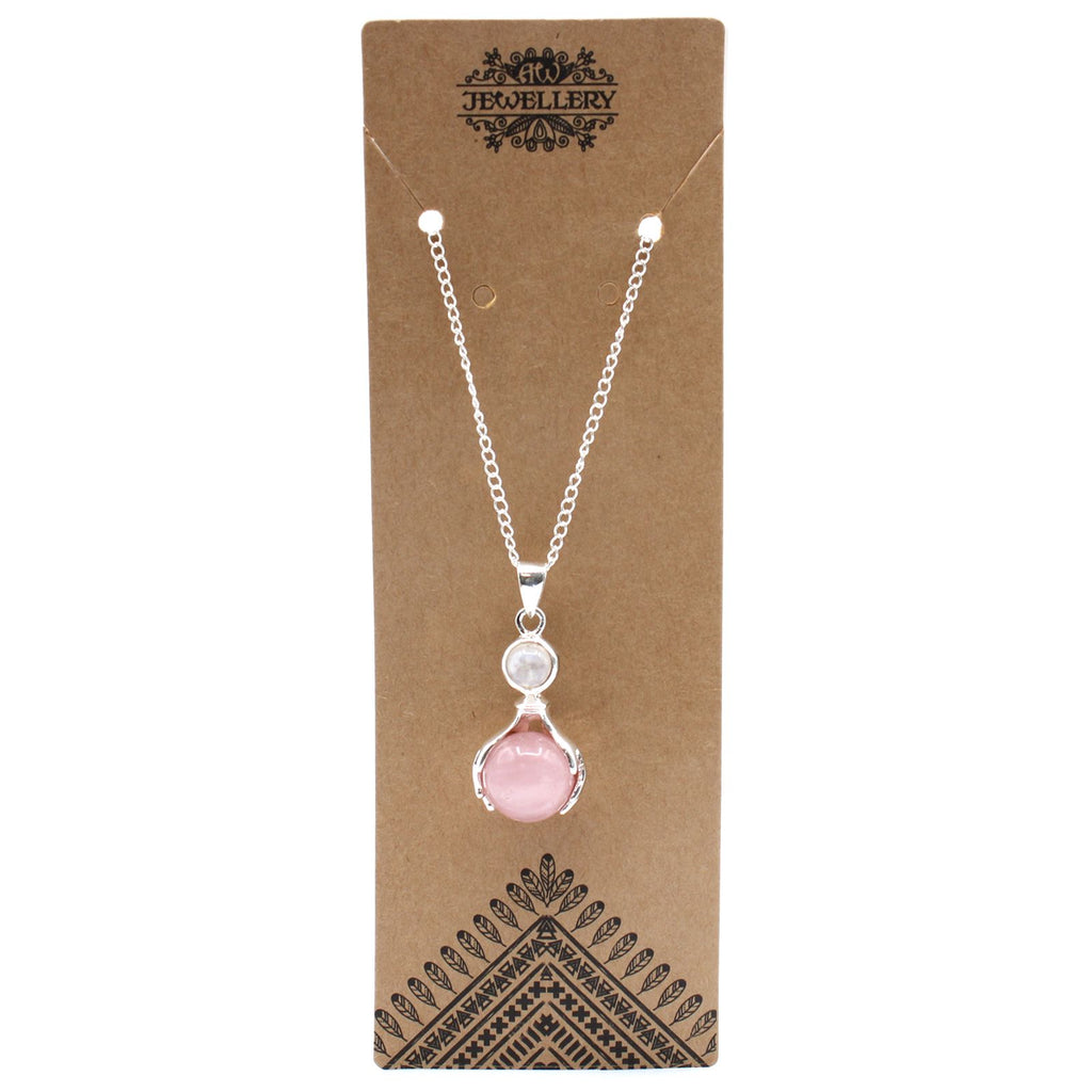 Pendentif Pointe – Quartz Rose (Petit Format)