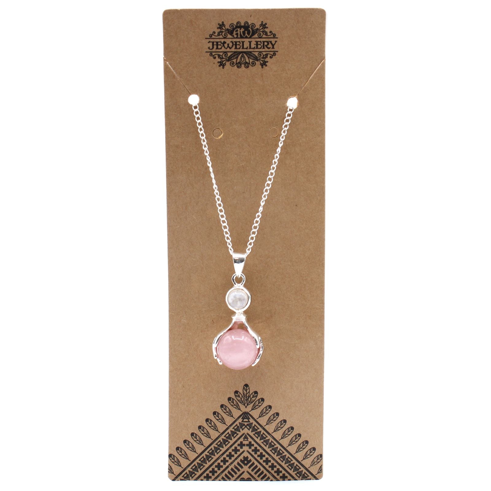 Pendentif Pointe – Quartz Rose (Petit Format)