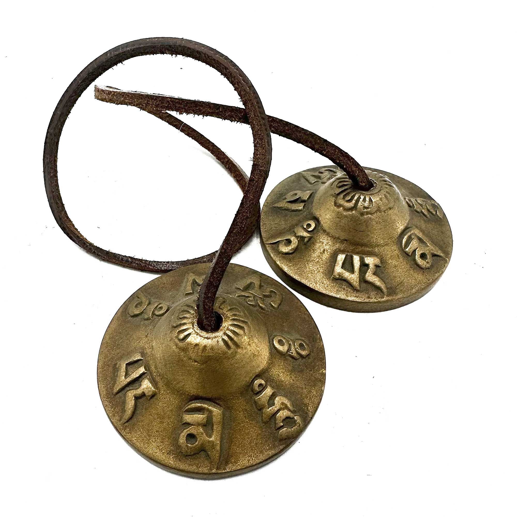 Cymbales Tingsha Tibétaines – Symboles de Chance – ~6 cm
