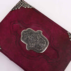 Grand Carnet en Cuir – Hamsa & Zinc – 200 pages Deckle – 26×18 cm