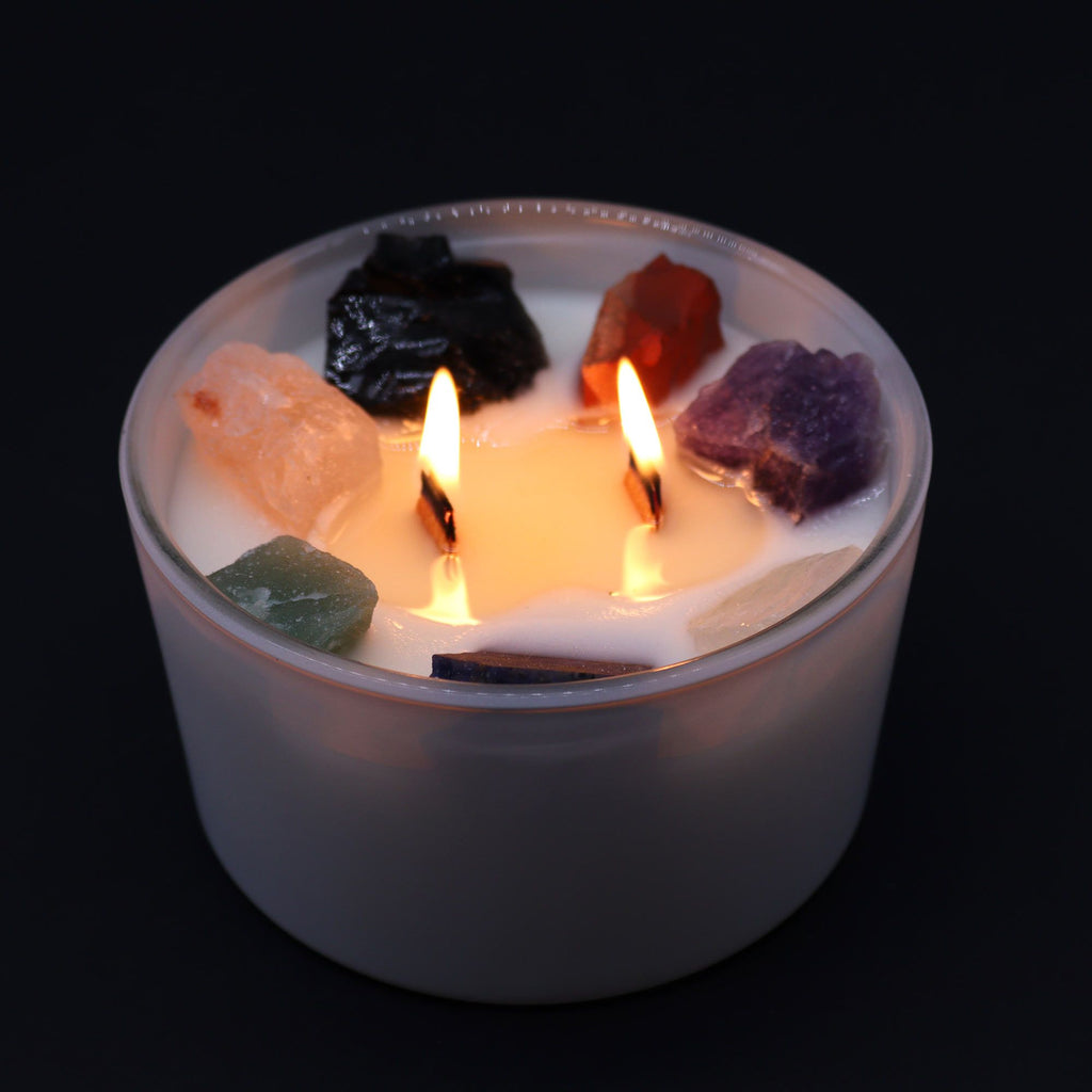 Grande Bougie Cristal – Sept Chakras