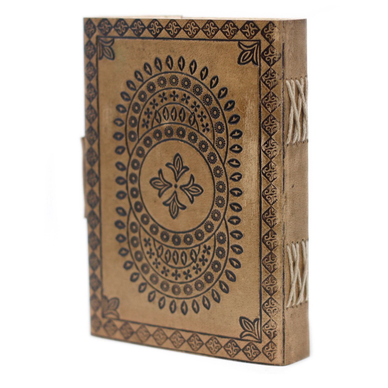 Carnet en Cuir – Mandala Bleu – 18×13 cm