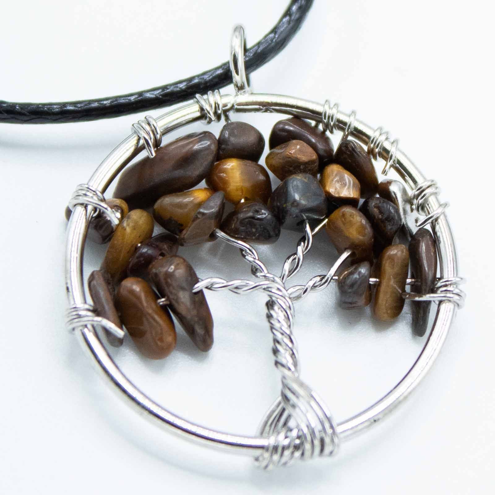 Collier Arbre de Vie – Feuillage d’Œil de Tigre
