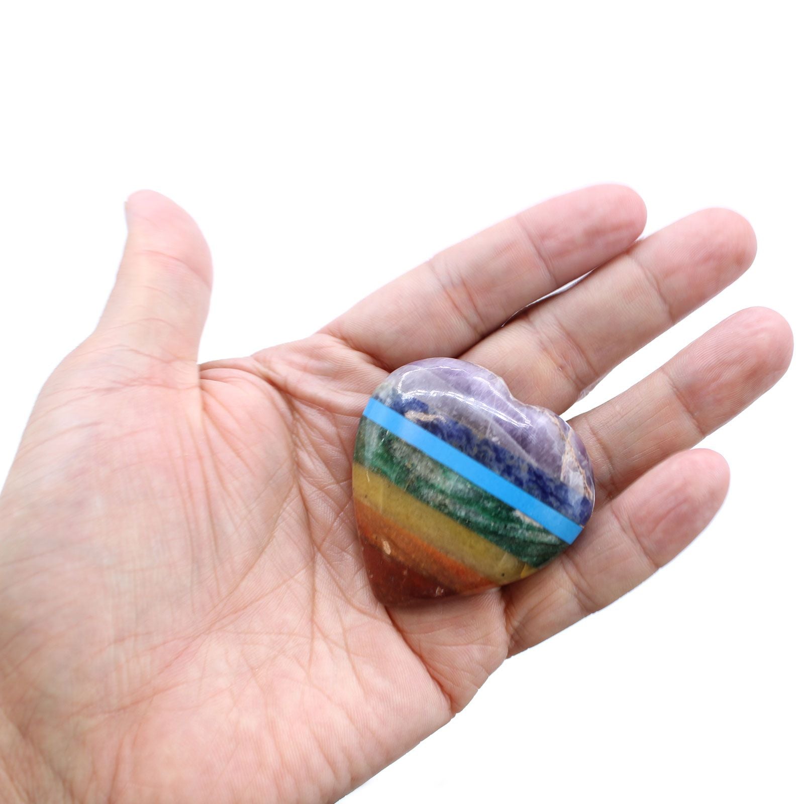 Set de 7 Cœurs Chakras – Pierres Naturelles