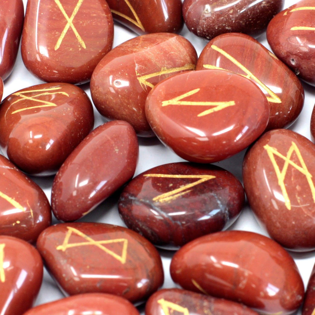 Runes Indiennes en Pochette – Jaspe Rouge