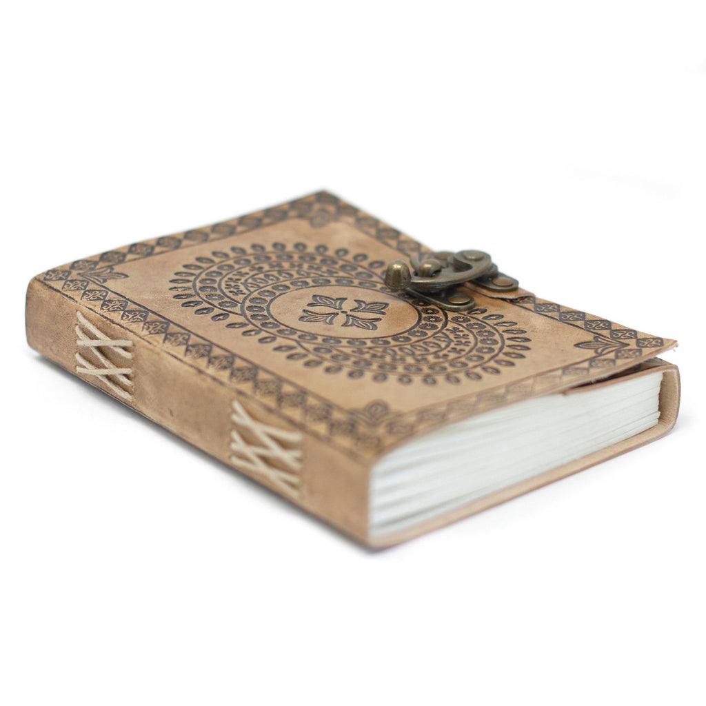 Carnet en Cuir – Mandala Bleu – 18×13 cm