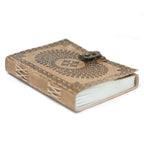 Carnet en Cuir – Mandala Bleu – 18×13 cm
