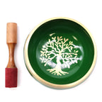 Set Bol Tibétain Coffret – Arbre de Vie – Vert – 14 cm