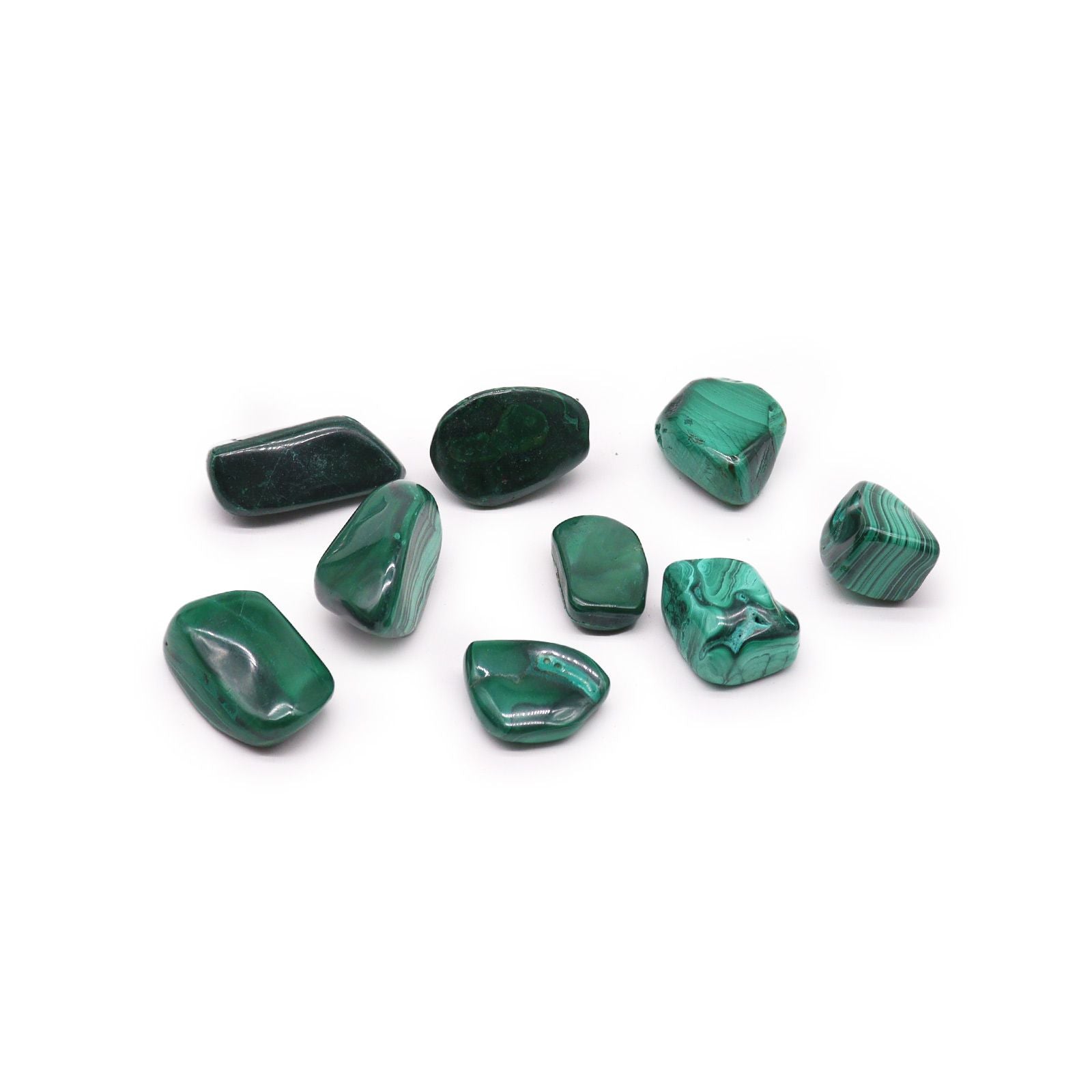 Sachet de 24 Grosses Pierres Roulées – Malachite
