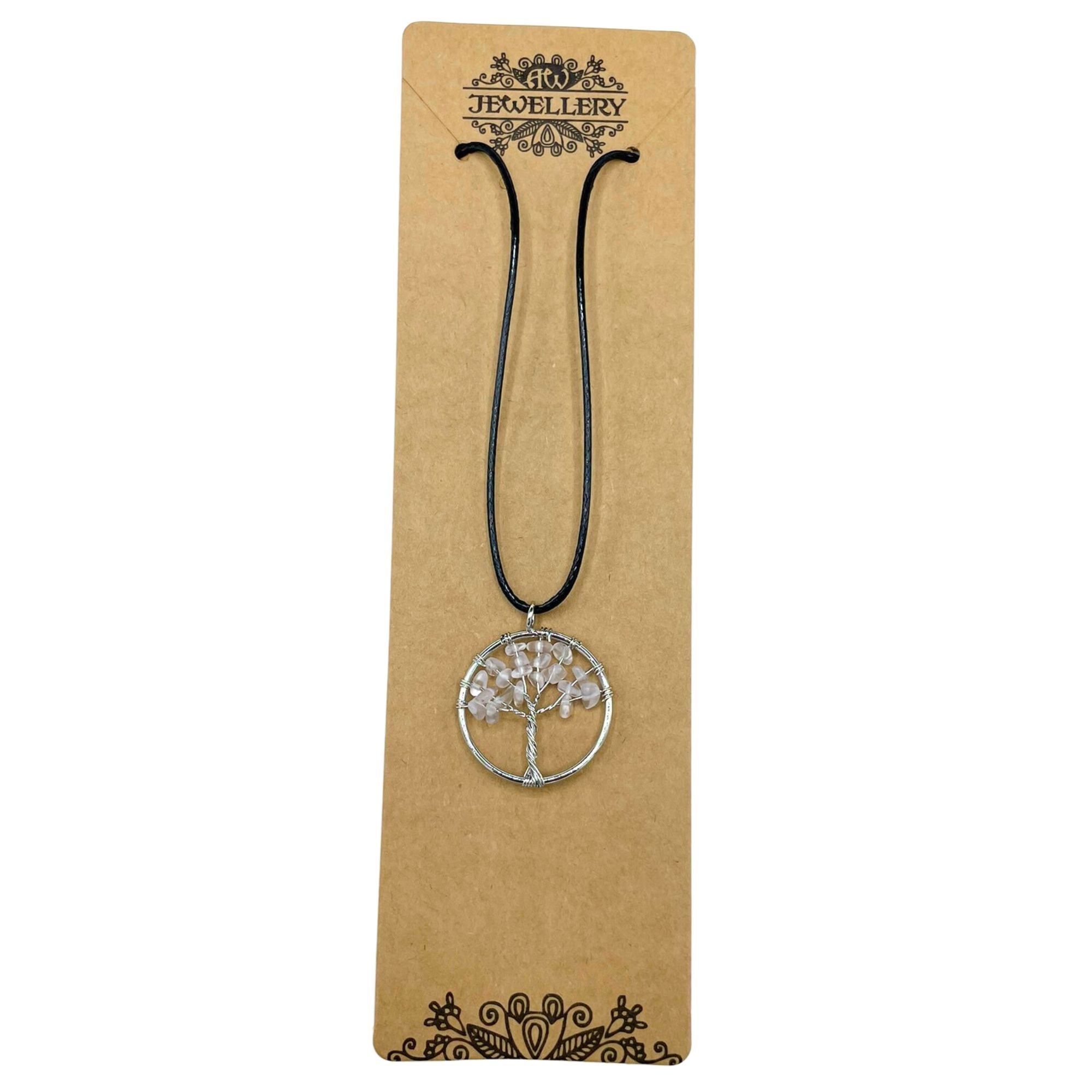 Collier Arbre de Vie – Feuillage en Cristal de Roche