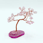 Arbre de Gemmes – Quartz Rose sur base en Agate Rose