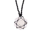 Pendentif Hexagone Macramé – Howlite Blanche