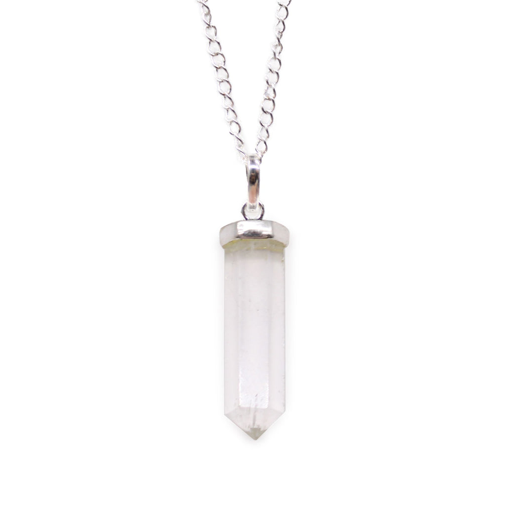 Pendentif Pointe – Quartz Clair (Grand Format)