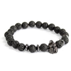 Bracelet Boho Bling – Casque de Chevalier sur Pierre de Lave