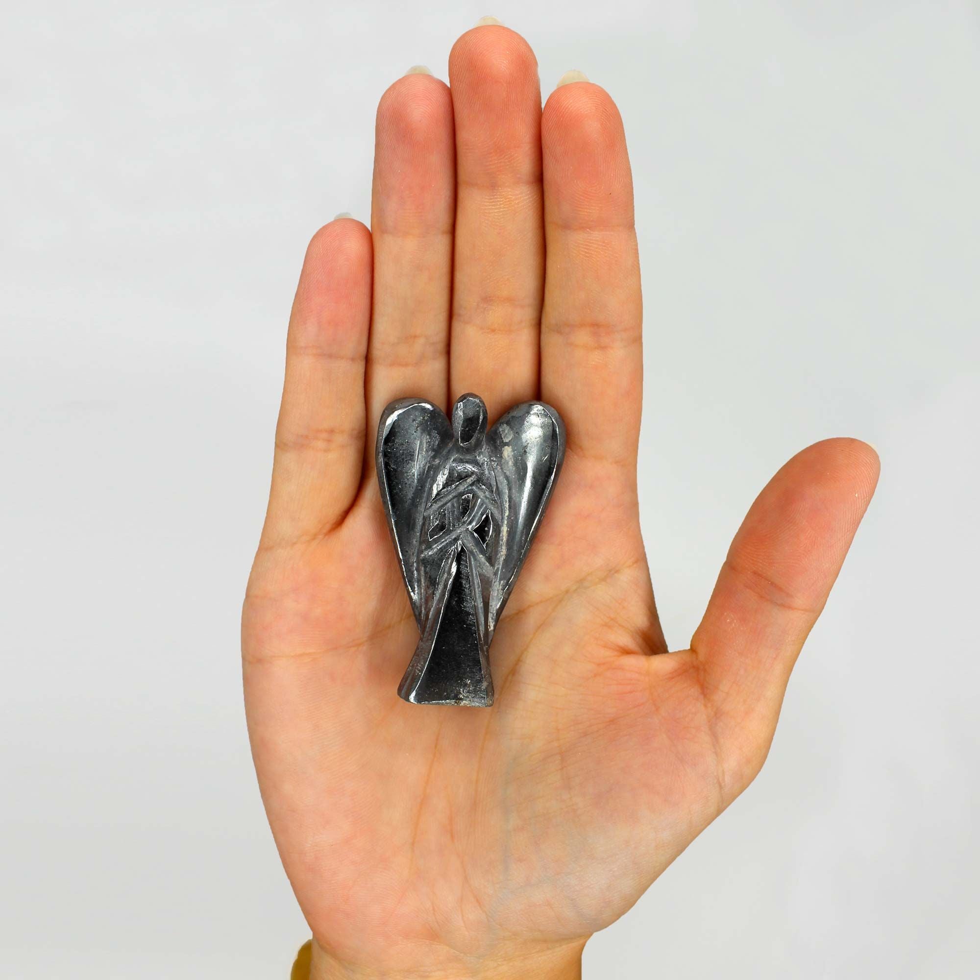 Ange en Gemme Sculpté – Hématite