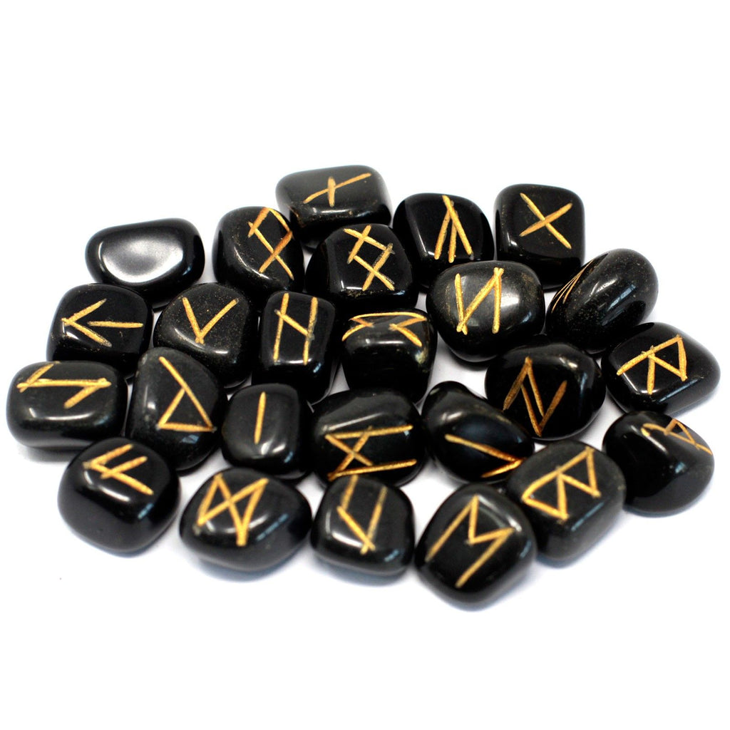 Runes Indiennes en Pochette – Agate Noire