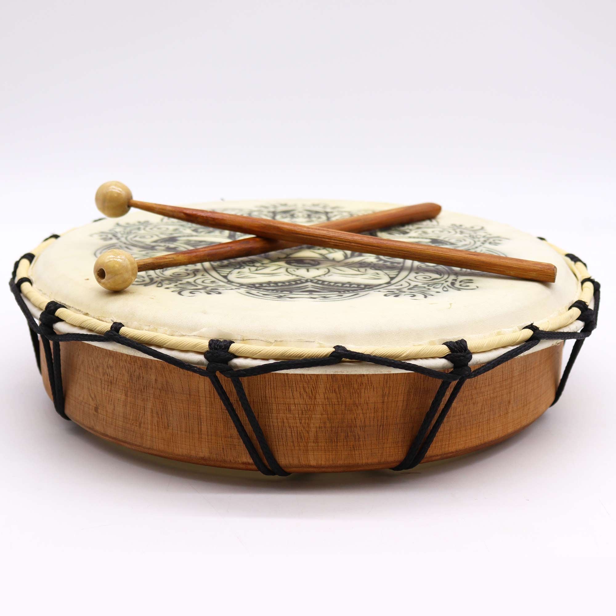Tambour Chamanique Hamsa – 30 cm avec 2 Baguettes