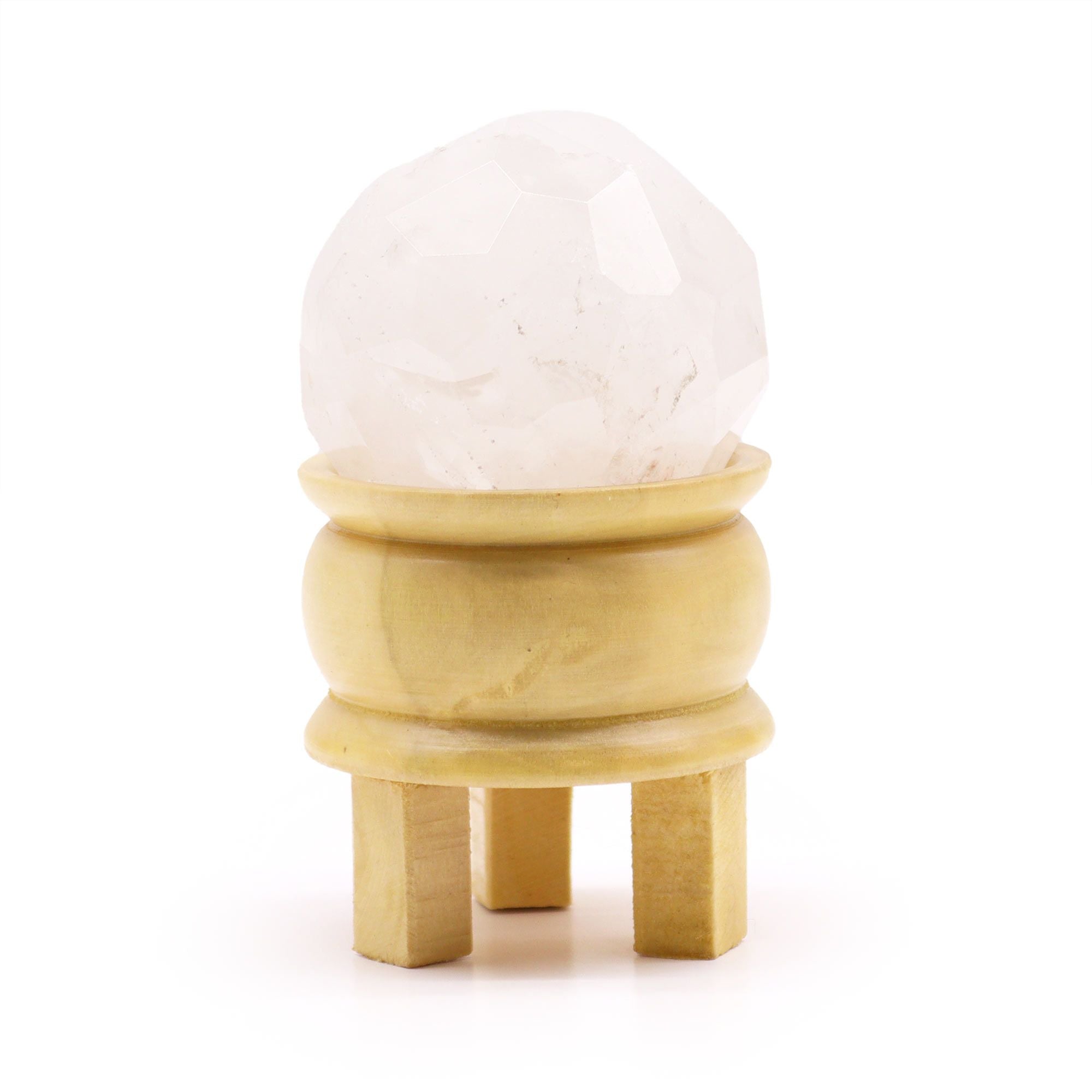 Sphère Facettée – Quartz Clair – avec Support