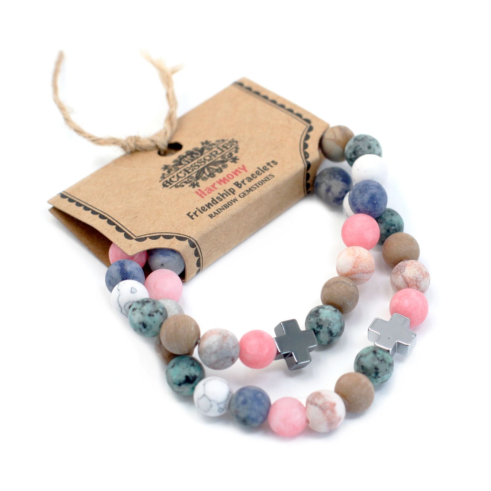 Set de 2 Bracelets d'Harmonie – Pierres Arc-en-Ciel