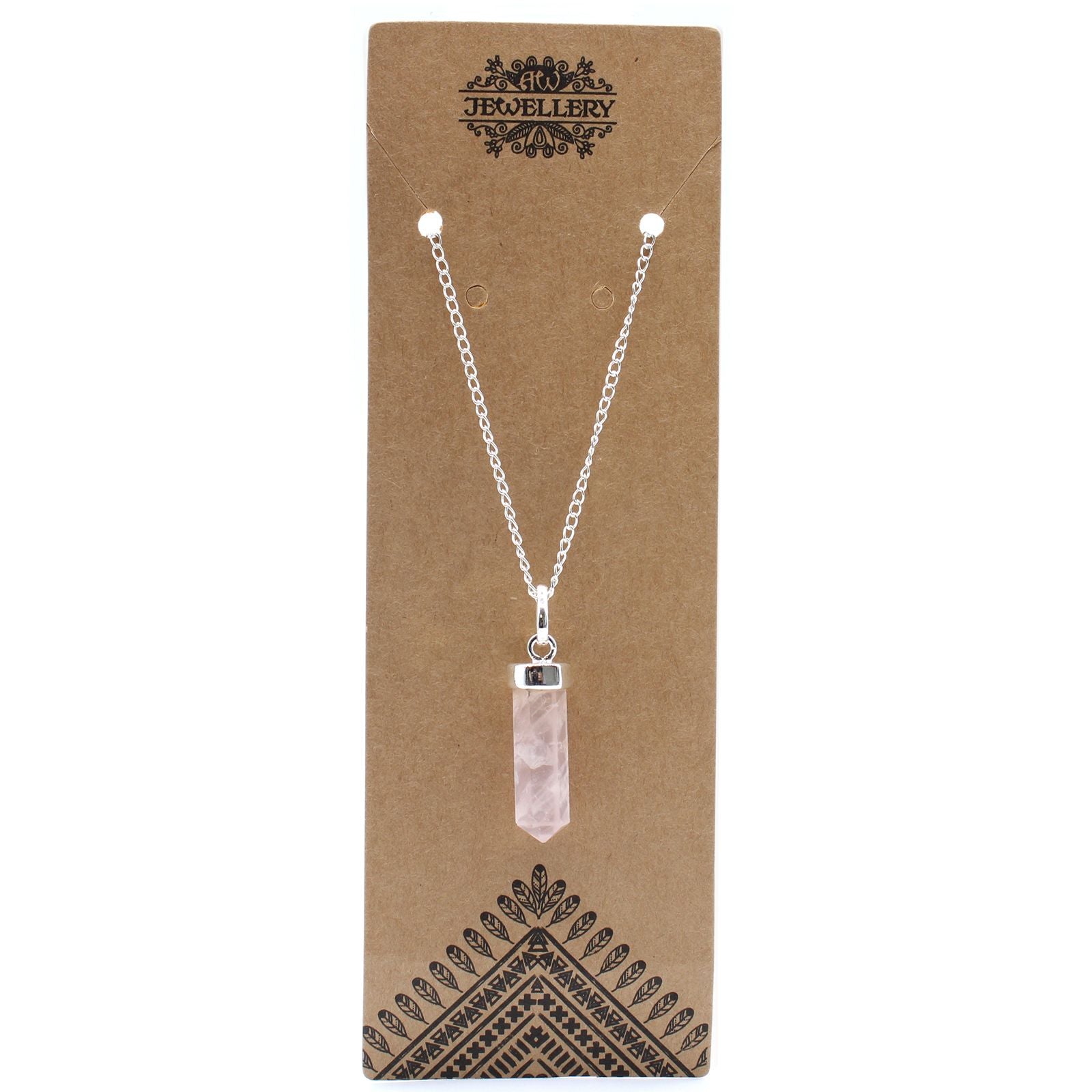 Pendentif Pointe – Quartz Rose (Grand Format)