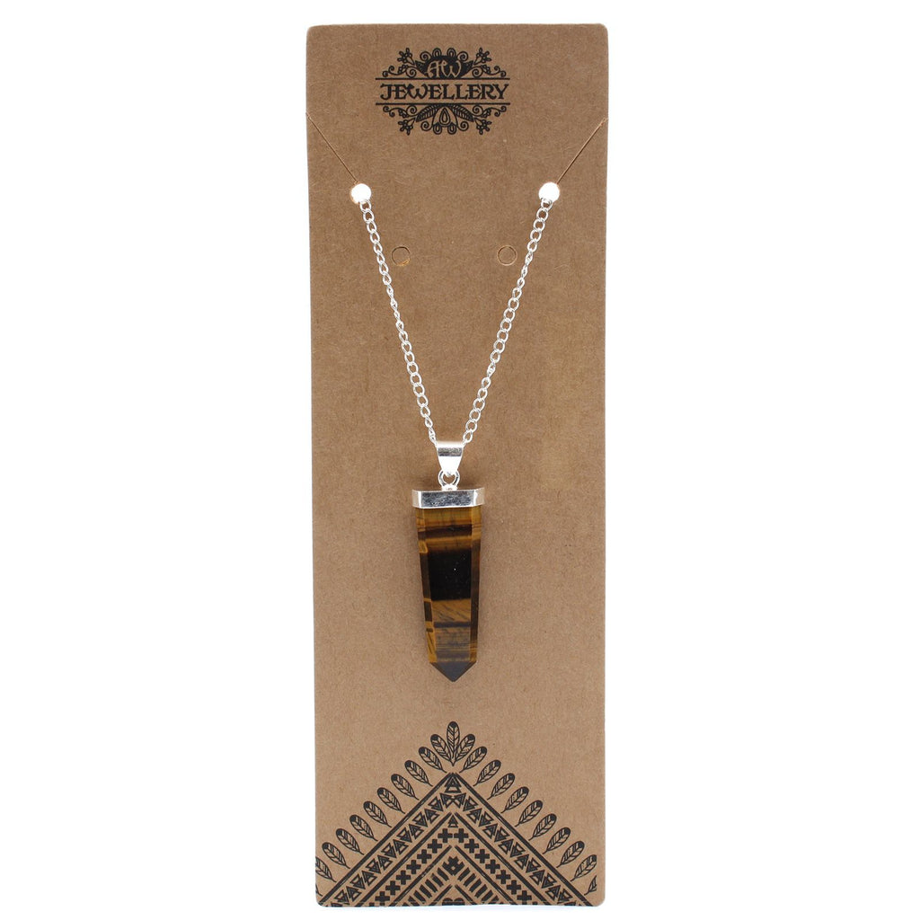 Pendentif Crayon Plat – Œil de Tigre