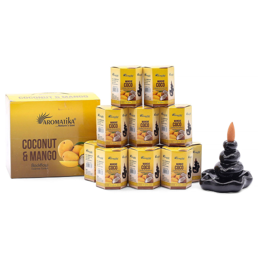 Encens Backflow Masala – Noix de Coco & Mangue (10 cônes)